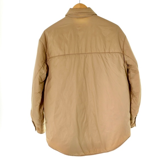 Aritzia Wilfred Free Ganna Insulated Vegan Down Tan Jacket Shirt Shacket XS Cozy - Picture 4 of 11